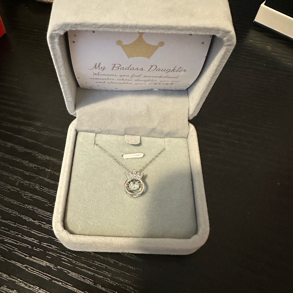 Silver Necklace with Crystal Pendant